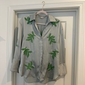 Pink Ripple Button Down